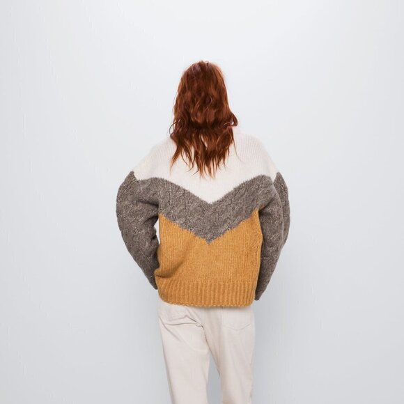 ZARA | Colour Block Knit Pullover Sweater | Sz. S - Picture 6 of 11
